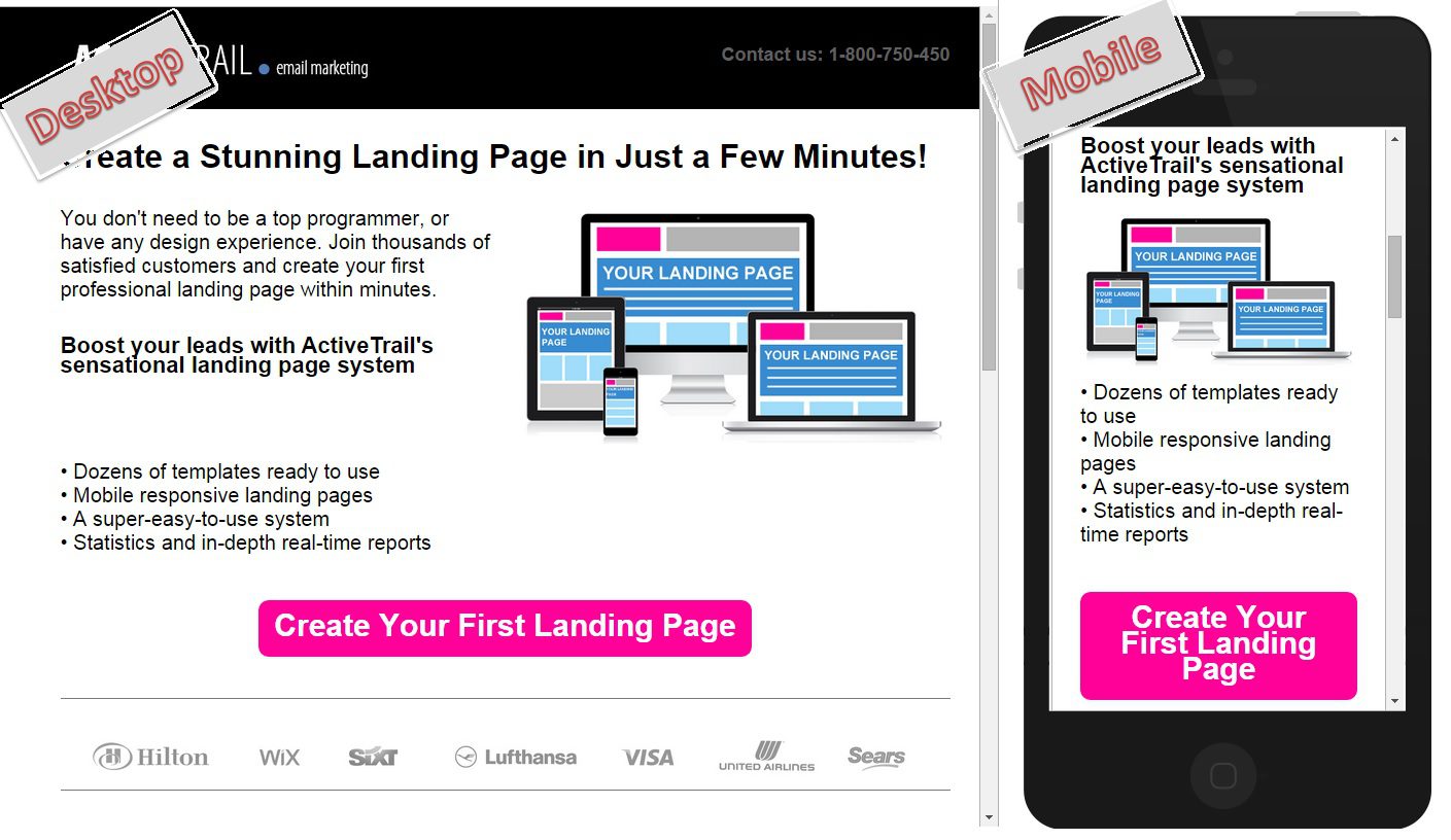 mobile responsive landing pages