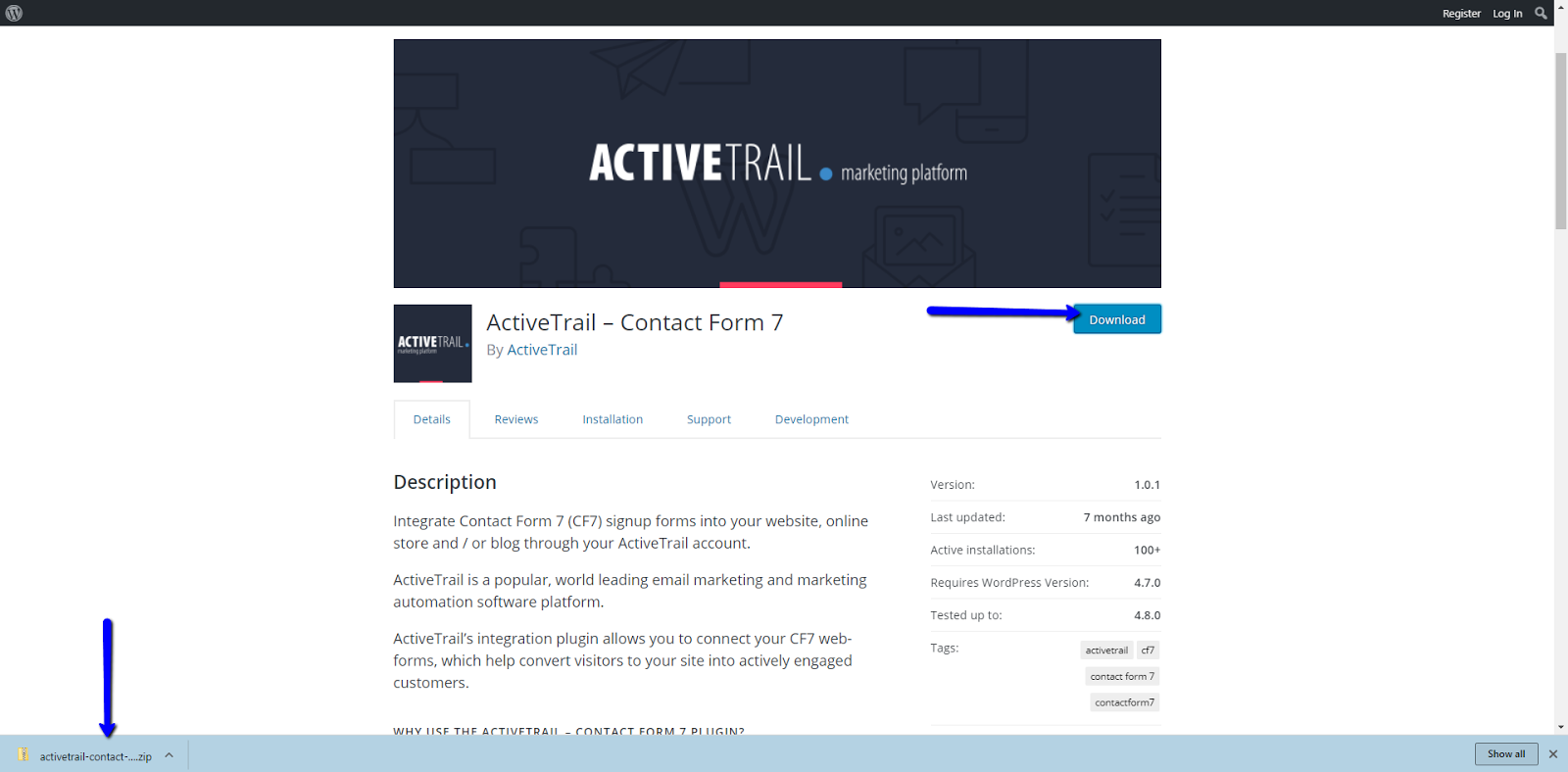 ActiveTrail Contact form 7 integration