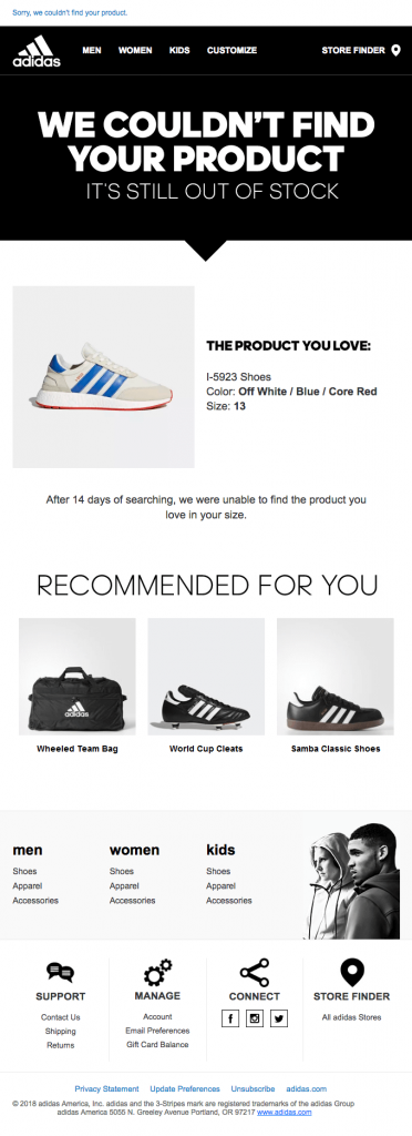order confirmation email example more products