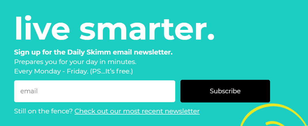 This email news service has a simple and inviting email list sign up form. 