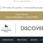 Marco Polo Hotels email header sample