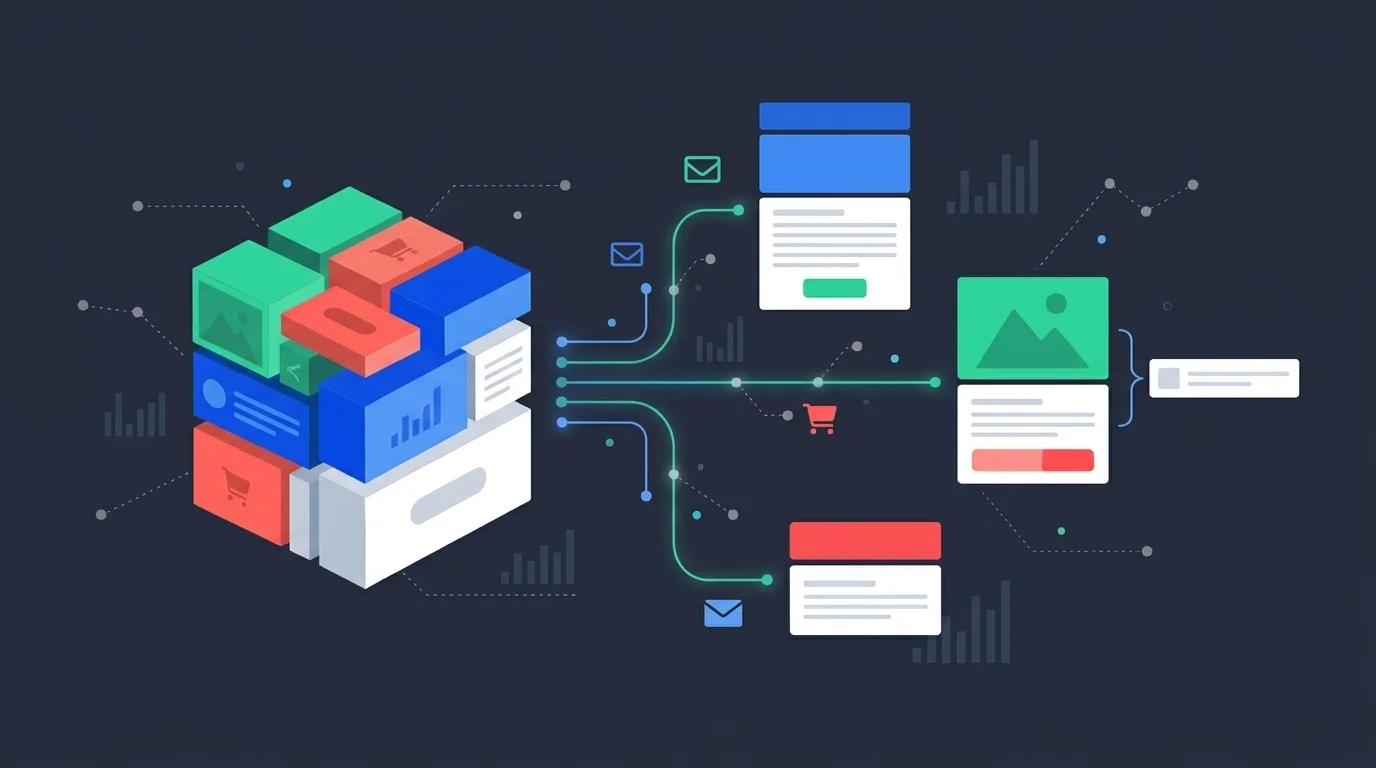 Reusable email blocks assembled into many different campaigns